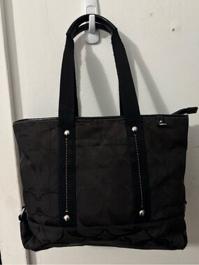 Coach Black Kyra Signature Tote